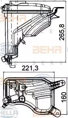 HELLA 8MA 376 789-751 - Компенсационный бак, охлаждающая жидкость autospares.lv