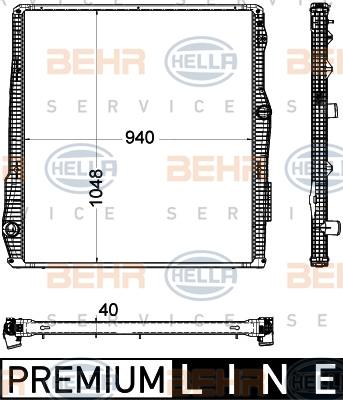 HELLA 8MK 376 906-311 - Радиатор, охлаждение двигателя autospares.lv