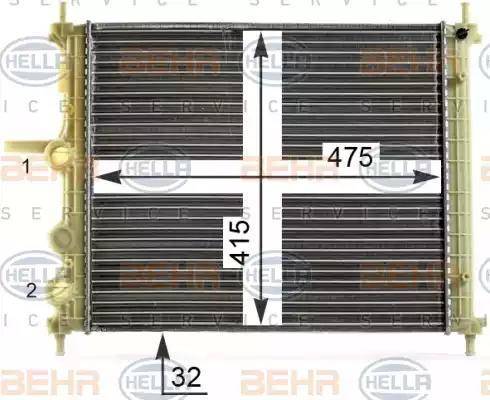 HELLA 8MK 376 900-141 - Радиатор, охлаждение двигателя autospares.lv