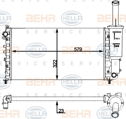 HELLA 8MK 376 901-081 - Радиатор, охлаждение двигателя autospares.lv