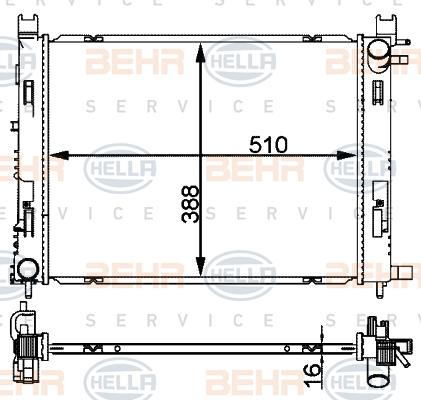 HELLA 8MK 376 912-244 - Радиатор, охлаждение двигателя autospares.lv