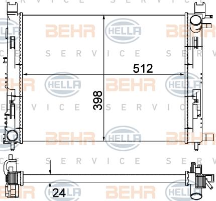 HELLA 8MK 376 912-245 - Радиатор, охлаждение двигателя autospares.lv