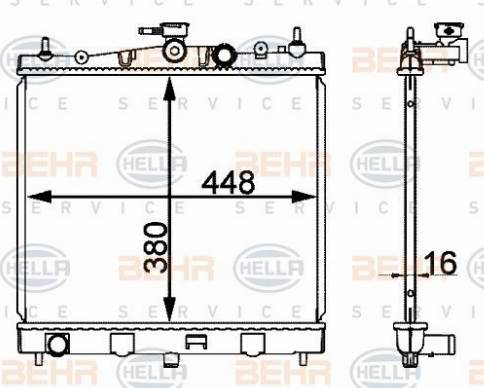 HELLA 8MK 376 912-214 - Радиатор, охлаждение двигателя autospares.lv