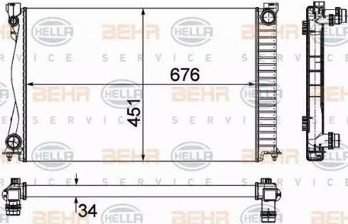 HELLA 8MK 376 790-104 - Радиатор, охлаждение двигателя autospares.lv