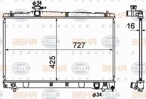 HELLA 8MK 376 790-171 - Радиатор, охлаждение двигателя autospares.lv