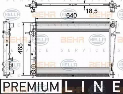 HELLA 8MK 376 745-621 - Радиатор, охлаждение двигателя autospares.lv