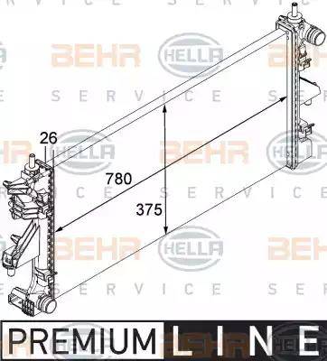 HELLA 8MK 376 745-021 - Радиатор, охлаждение двигателя autospares.lv