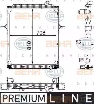 HELLA 8MK 376 745-171 - Радиатор, охлаждение двигателя autospares.lv