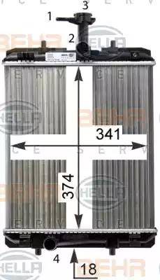 HELLA 8MK 376 754-484 - Радиатор, охлаждение двигателя autospares.lv