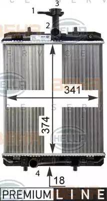 HELLA 8MK 376 754-481 - Радиатор, охлаждение двигателя autospares.lv