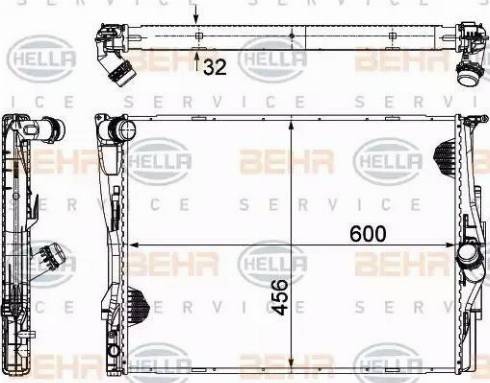 HELLA 8MK 376 754-054 - Радиатор, охлаждение двигателя autospares.lv