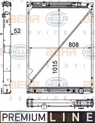 HELLA 8MK 376 756-151 - Радиатор, охлаждение двигателя autospares.lv