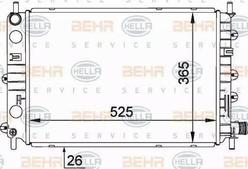 HELLA 8MK 376 764-001 - Радиатор, охлаждение двигателя autospares.lv