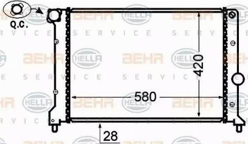 HELLA 8MK 376 766-114 - Радиатор, охлаждение двигателя autospares.lv