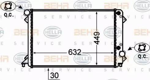 HELLA 8MK 376 766-171 - Радиатор, охлаждение двигателя autospares.lv