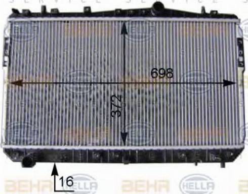 HELLA 8MK 376 762-694 - Радиатор, охлаждение двигателя autospares.lv