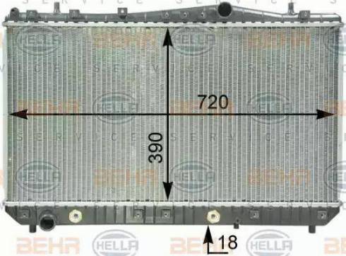 HELLA 8MK 376 762-621 - Радиатор, охлаждение двигателя autospares.lv