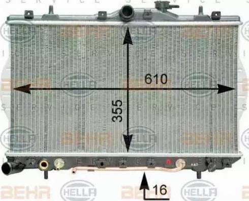 HELLA 8MK 376 762-051 - Радиатор, охлаждение двигателя autospares.lv