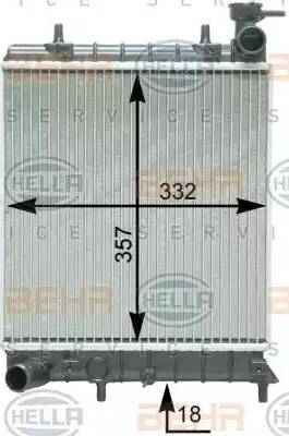 HELLA 8MK 376 762-064 - Радиатор, охлаждение двигателя autospares.lv