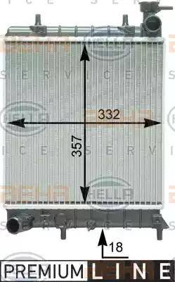 HELLA 8MK 376 762-061 - Радиатор, охлаждение двигателя autospares.lv