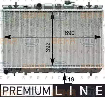 HELLA 8MK 376 762-111 - Радиатор, охлаждение двигателя autospares.lv