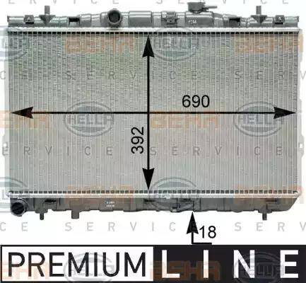 HELLA 8MK 376 762-721 - Радиатор, охлаждение двигателя autospares.lv