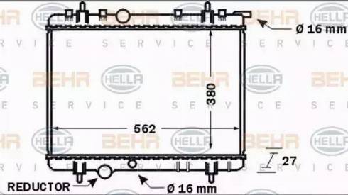 HELLA 8MK 376 767-081 - Радиатор, охлаждение двигателя autospares.lv