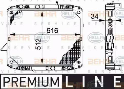 HELLA 8MK 376 709-711 - Радиатор, охлаждение двигателя autospares.lv