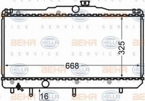 HELLA 8MK 376 704-554 - Радиатор, охлаждение двигателя autospares.lv