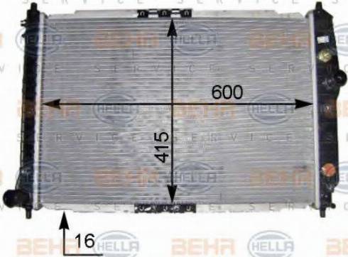 HELLA 8MK 376 704-834 - Радиатор, охлаждение двигателя autospares.lv