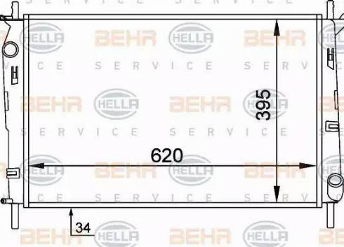 HELLA 8MK 376 706-631 - Радиатор, охлаждение двигателя autospares.lv