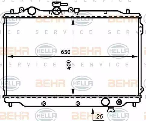 HELLA 8MK 376 706-711 - Радиатор, охлаждение двигателя autospares.lv