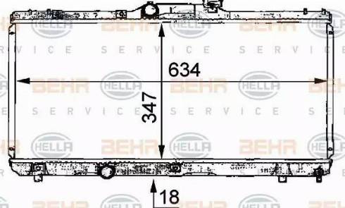 HELLA 8MK 376 706-731 - Радиатор, охлаждение двигателя autospares.lv