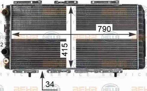 HELLA 8MK 376 700-551 - Радиатор, охлаждение двигателя autospares.lv