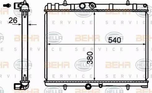 HELLA 8MK 376 700-524 - Радиатор, охлаждение двигателя autospares.lv