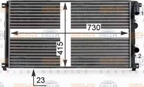 HELLA 8MK 376 700-314 - Радиатор, охлаждение двигателя autospares.lv