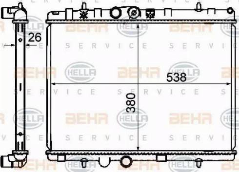 HELLA 8MK 376 700-234 - Радиатор, охлаждение двигателя autospares.lv