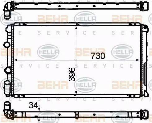 HELLA 8MK 376 708-451 - Радиатор, охлаждение двигателя autospares.lv