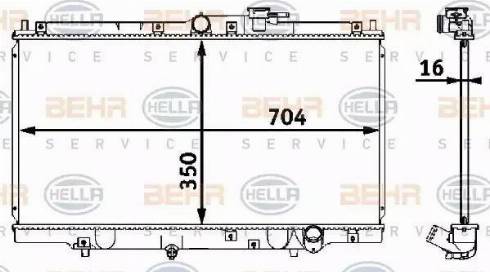 HELLA 8MK 376 708-261 - Радиатор, охлаждение двигателя autospares.lv