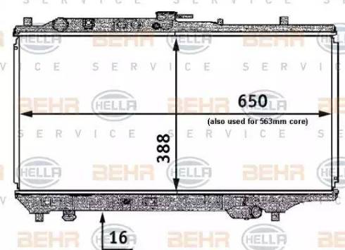 HELLA 8MK 376 707-411 - Радиатор, охлаждение двигателя autospares.lv