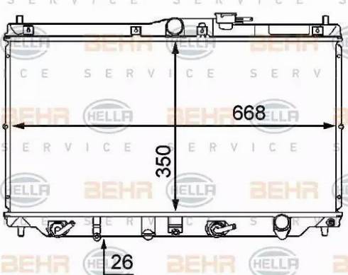 HELLA 8MK 376 707-431 - Радиатор, охлаждение двигателя autospares.lv