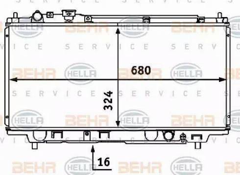 HELLA 8MK 376 707-471 - Радиатор, охлаждение двигателя autospares.lv