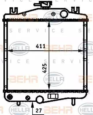 HELLA 8MK 376 707-591 - Радиатор, охлаждение двигателя autospares.lv