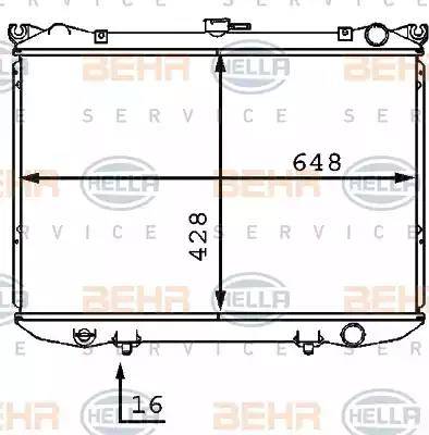 HELLA 8MK 376 707-561 - Радиатор, охлаждение двигателя autospares.lv