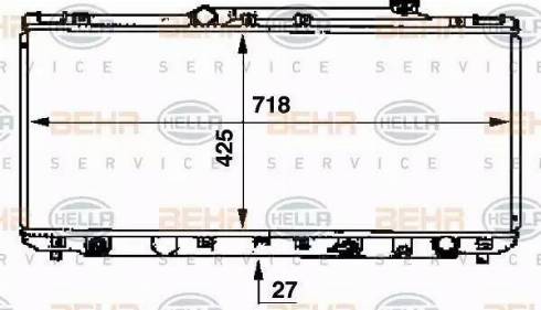 HELLA 8MK 376 707-391 - Радиатор, охлаждение двигателя autospares.lv