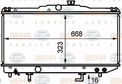 HELLA 8MK 376 707-711 - Радиатор, охлаждение двигателя autospares.lv