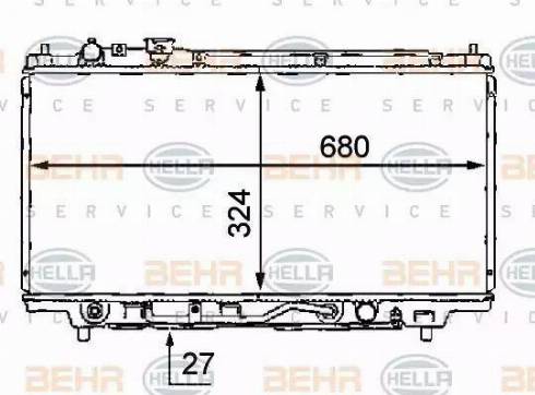 HELLA 8MK 376 707-771 - Радиатор, охлаждение двигателя autospares.lv