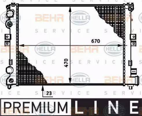 HELLA 8MK 376 719-471 - Радиатор, охлаждение двигателя autospares.lv