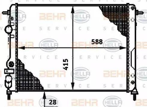 HELLA 8MK 376 719-664 - Радиатор, охлаждение двигателя autospares.lv