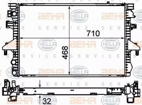 HELLA 8MK 376 719-184 - Радиатор, охлаждение двигателя autospares.lv